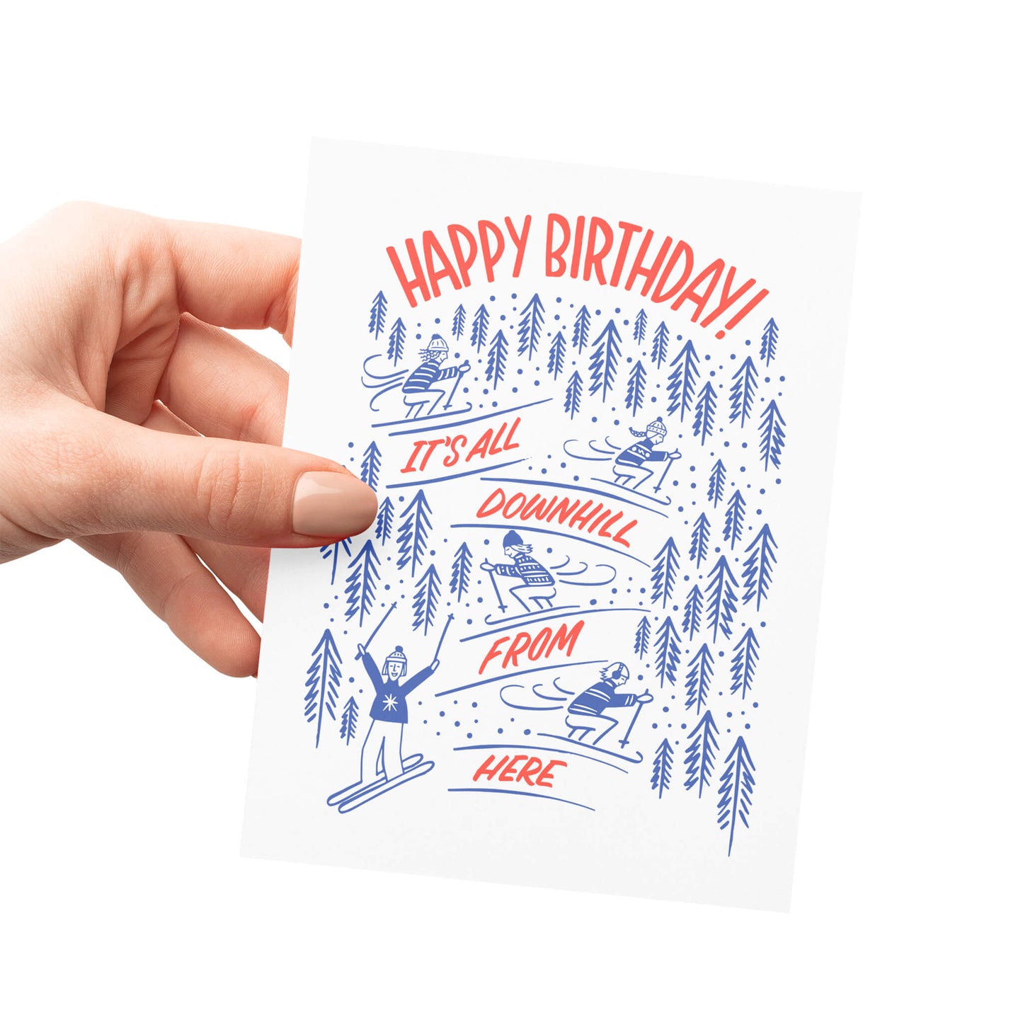 Downhill Birthday Letterpress Card