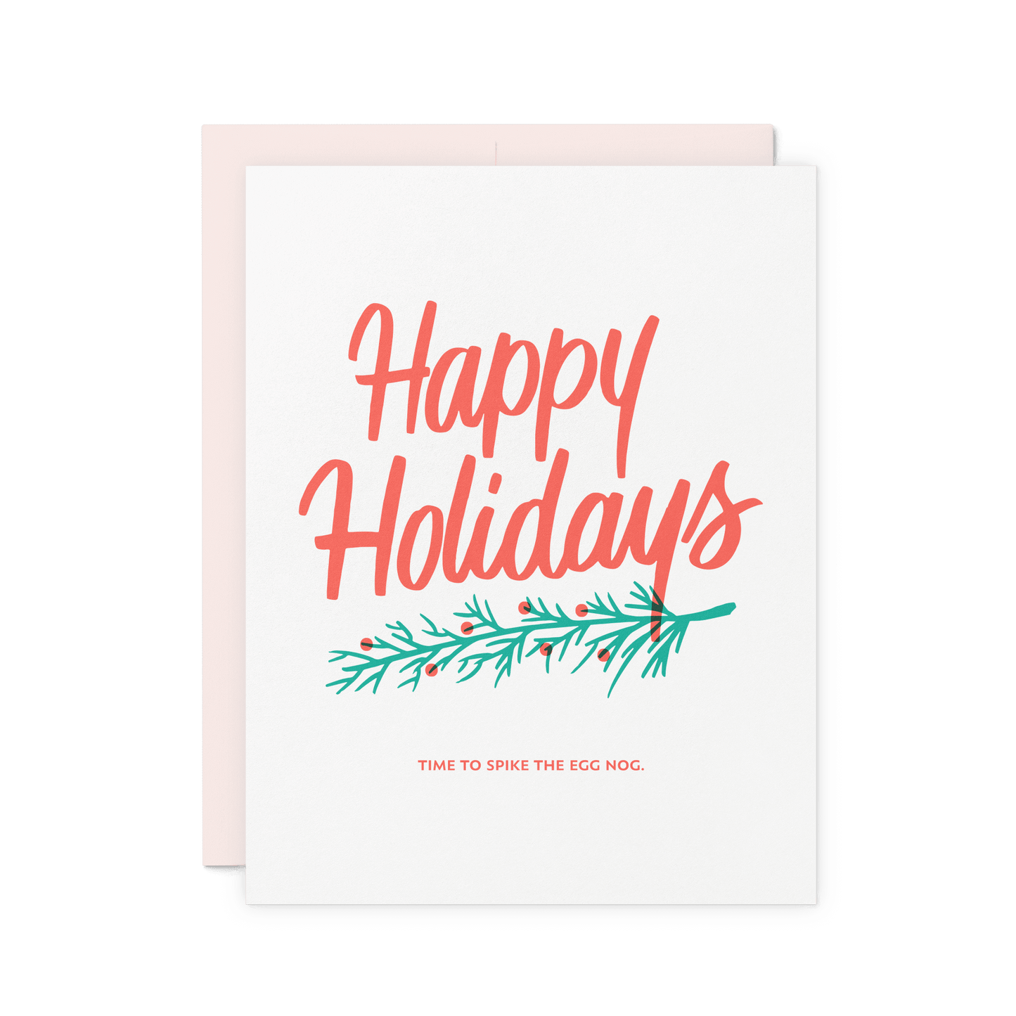 Greeting card with 'Happy Holidays' text and decorative elements on a white background