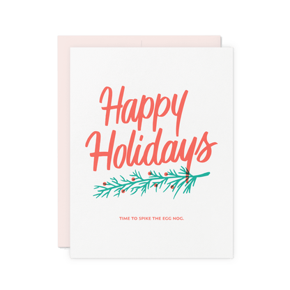 Greeting card with 'Happy Holidays' text and decorative elements on a white background