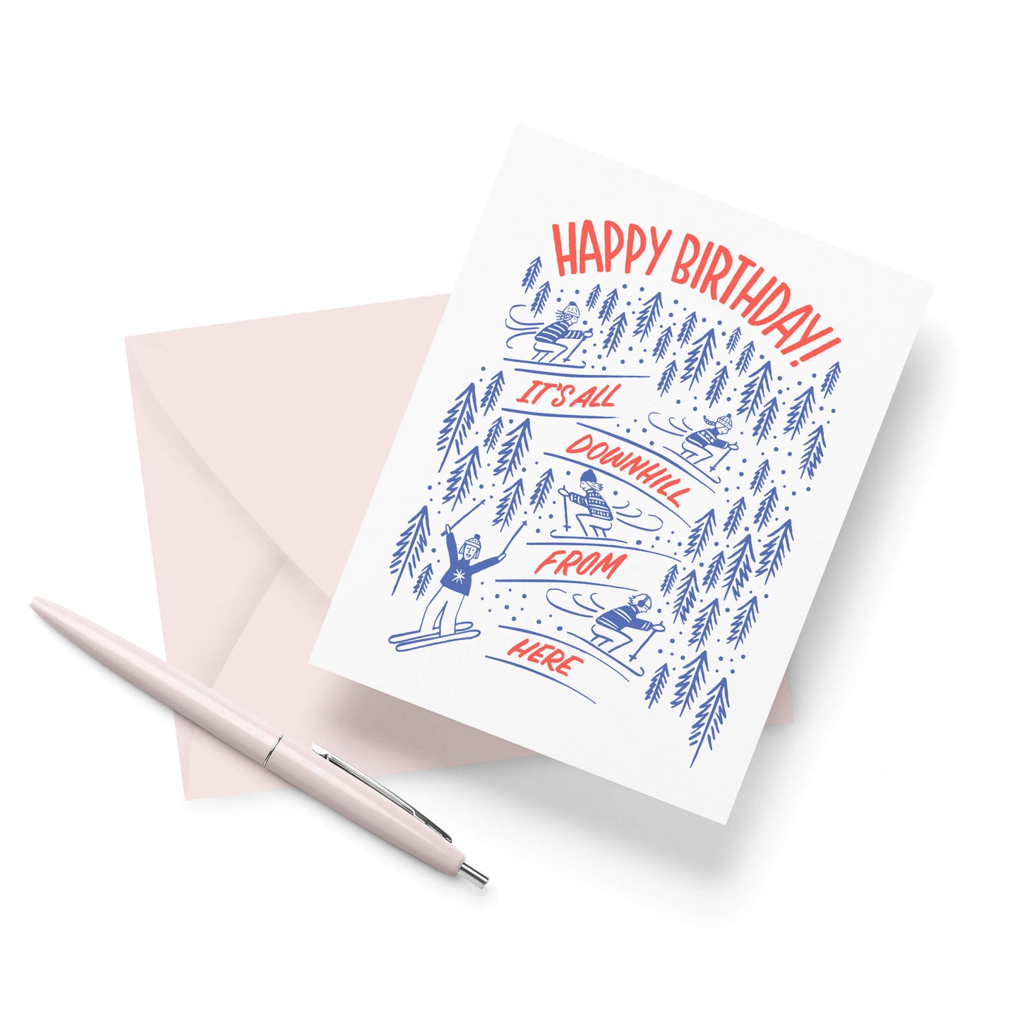 Downhill Birthday Letterpress Card