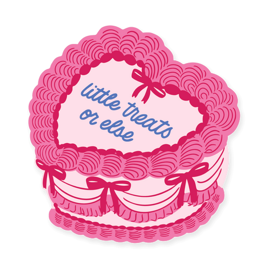 Funny Vintage Cake Sticker – Little Treats or Else