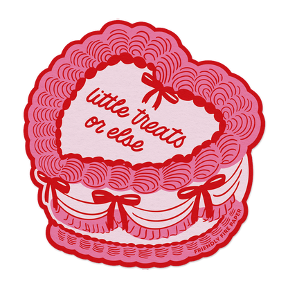 Little Treats or Else | Funny Vintage Cake Sticker