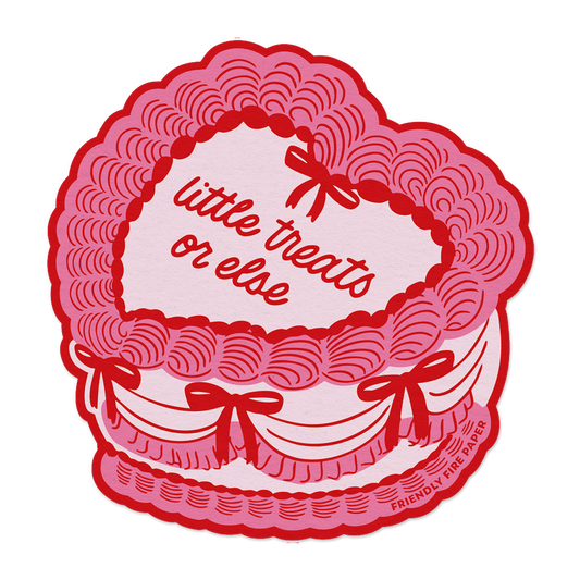 Little Treats or Else | Funny Vintage Cake Sticker