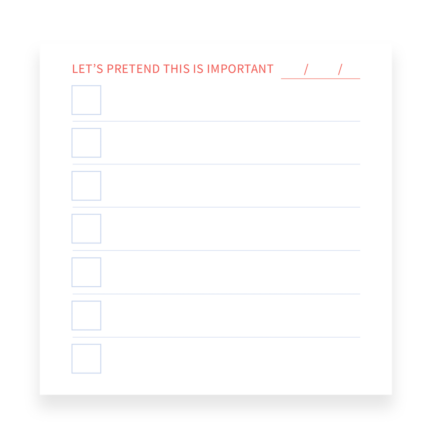 Square sticky note pad with the red header 'Not a Priority But I Think About It Constantly' and an open dotted grid below.