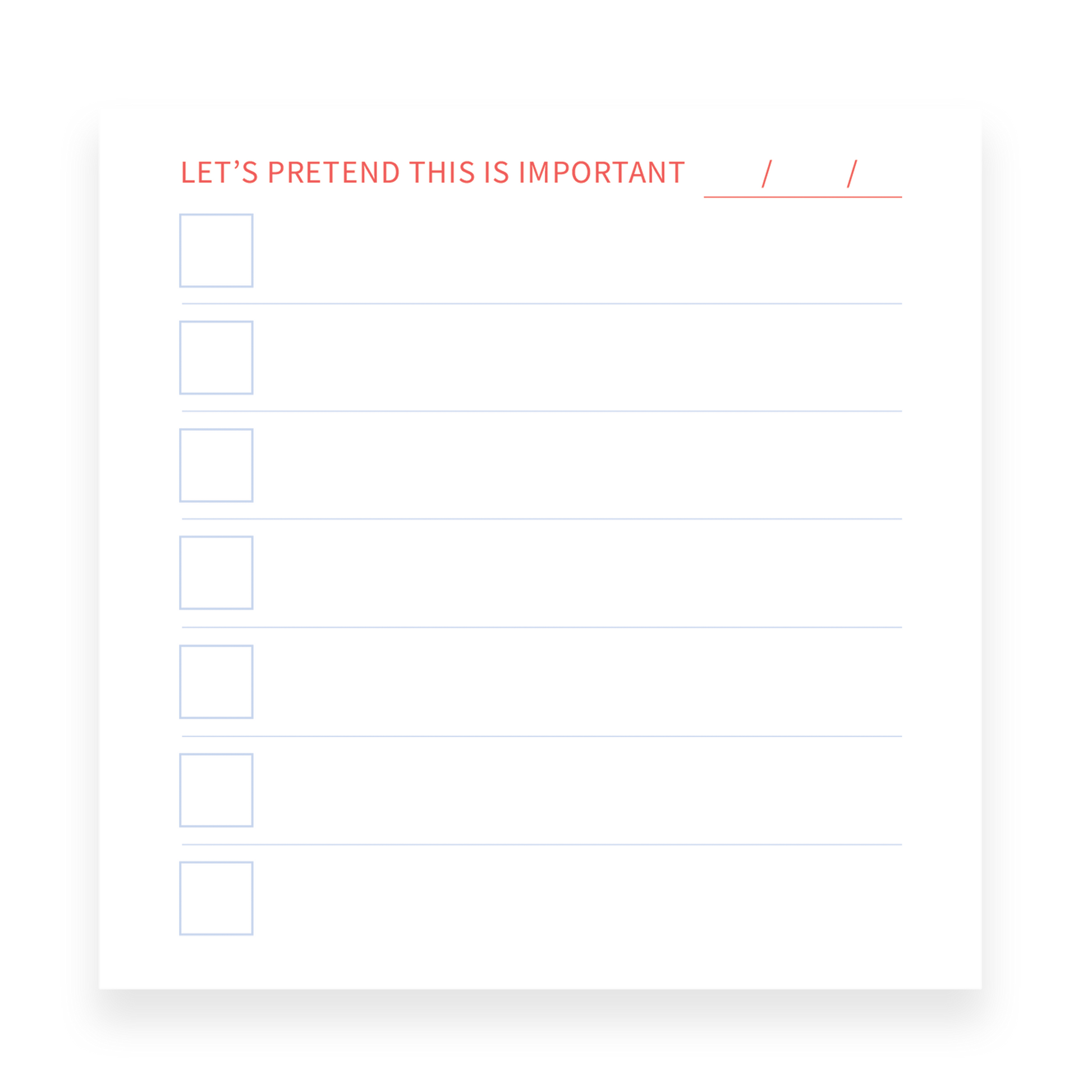 Square sticky note pad with the red header 'Not a Priority But I Think About It Constantly' and an open dotted grid below.