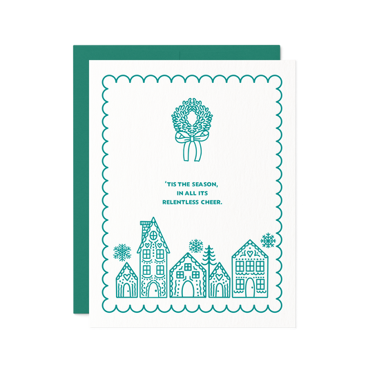 Relentless Cheer | Gingerbread Village Christmas Card
