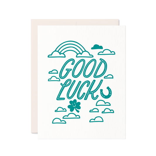 Good Luck | Rainbow Letterpress Encouragement Card