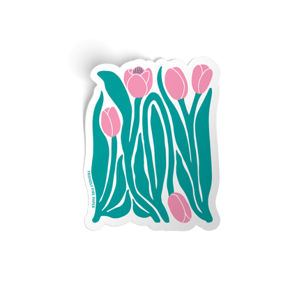 Pink Tulips Sticker