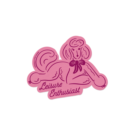 Leisure Enthusiast | Pink Poodle Die-Cut Sticker