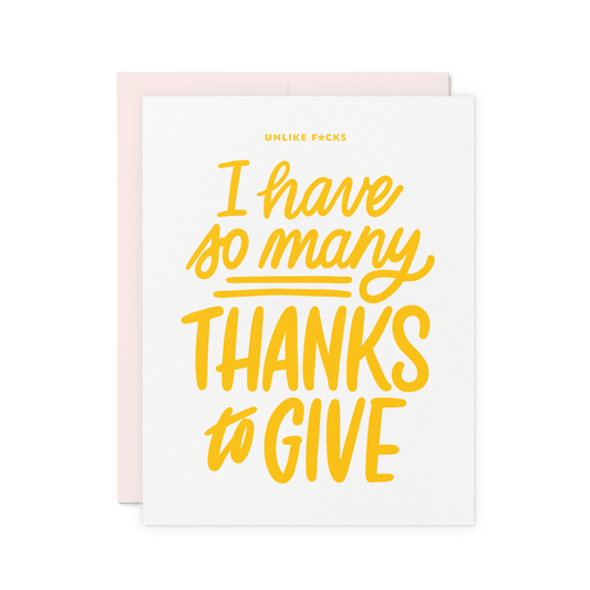 So Many Thanks